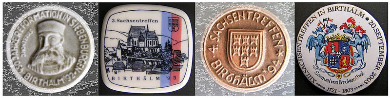 Mehrere Abzeichen der Sachsentreffen in Birthälm ...