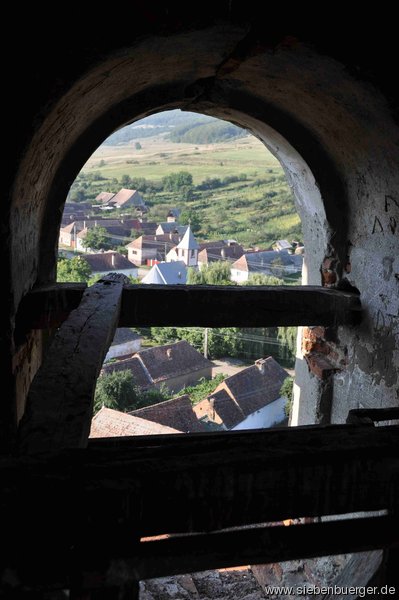 Blick aus dem Kirchturm auf Felldorf 