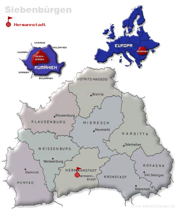 Hermannstadt - Geografische Lage - Siebenbuerger.de